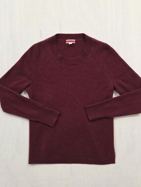 J crew Maroon Cashmere Crewneck Sweater Extra Small| Minimalist Light Relaxed